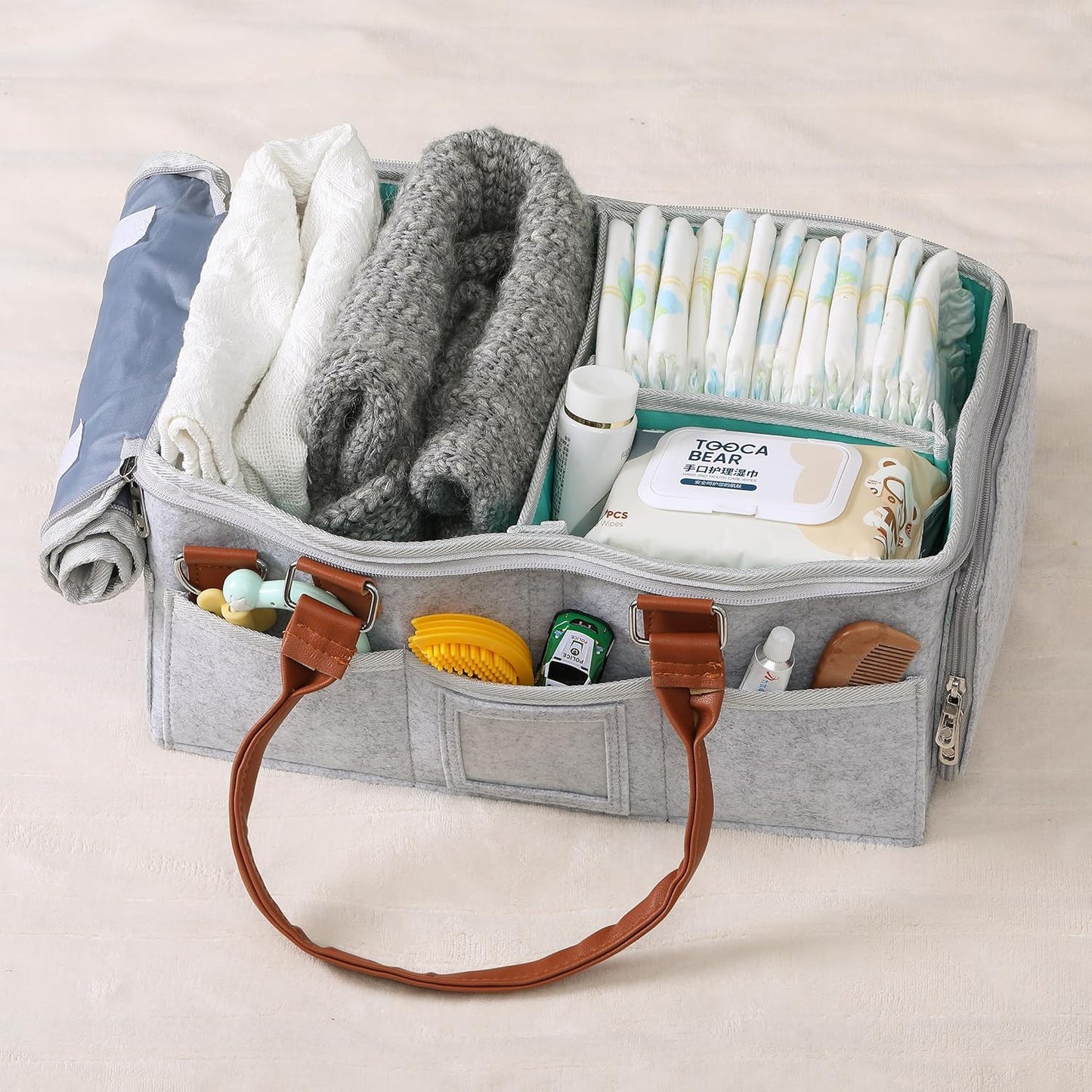 Mr. Pen- Baby Diaper Caddy Organizer with Lid, Baby Organizer, Diaper Caddy with Lid