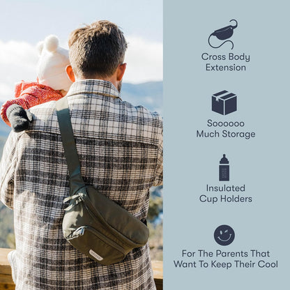 Colugo On-The-Go Stroller Organizer Insert with Zipper, Caddy with Cup Holder, Stroller Accessories for Parents specially designed to fit to your stroller with Non Slip Straps (Dune Zebra)