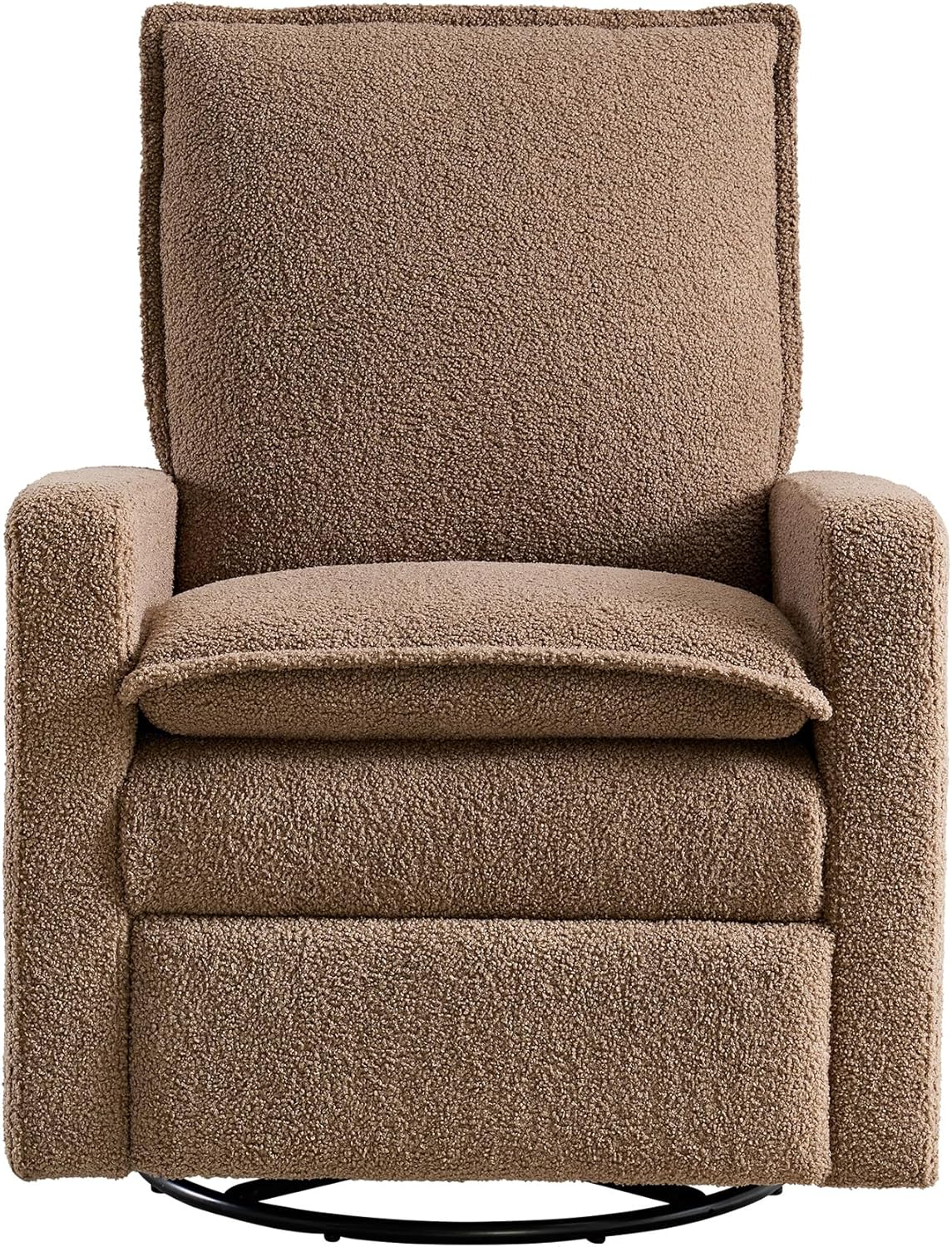 Oxford Baby Uptown Upholstered Glider Recliner Rocking Chair 360° Swivel for Nursery and Living Room - Boucle White