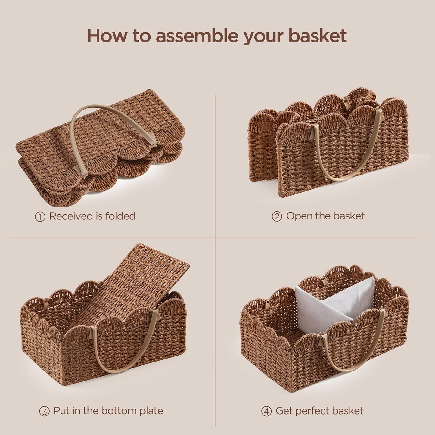 HBlife Large Baby Diaper Caddy, Paper Rope Storage Baskets Nursery Bin with Removable Divider, Portable Car Organizer for Diapers, Baby Shower Gifts, Newborn Essentials Must Haves