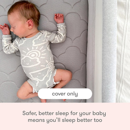 Newton Baby Extra Bassinet Cover, Breathable Safety, Removable Dual-Layer Cover, Completely Washable, Non-Toxic Cotton, Sandstone (Cover ONLY) Compatible ONLY with Newton BASSINETS