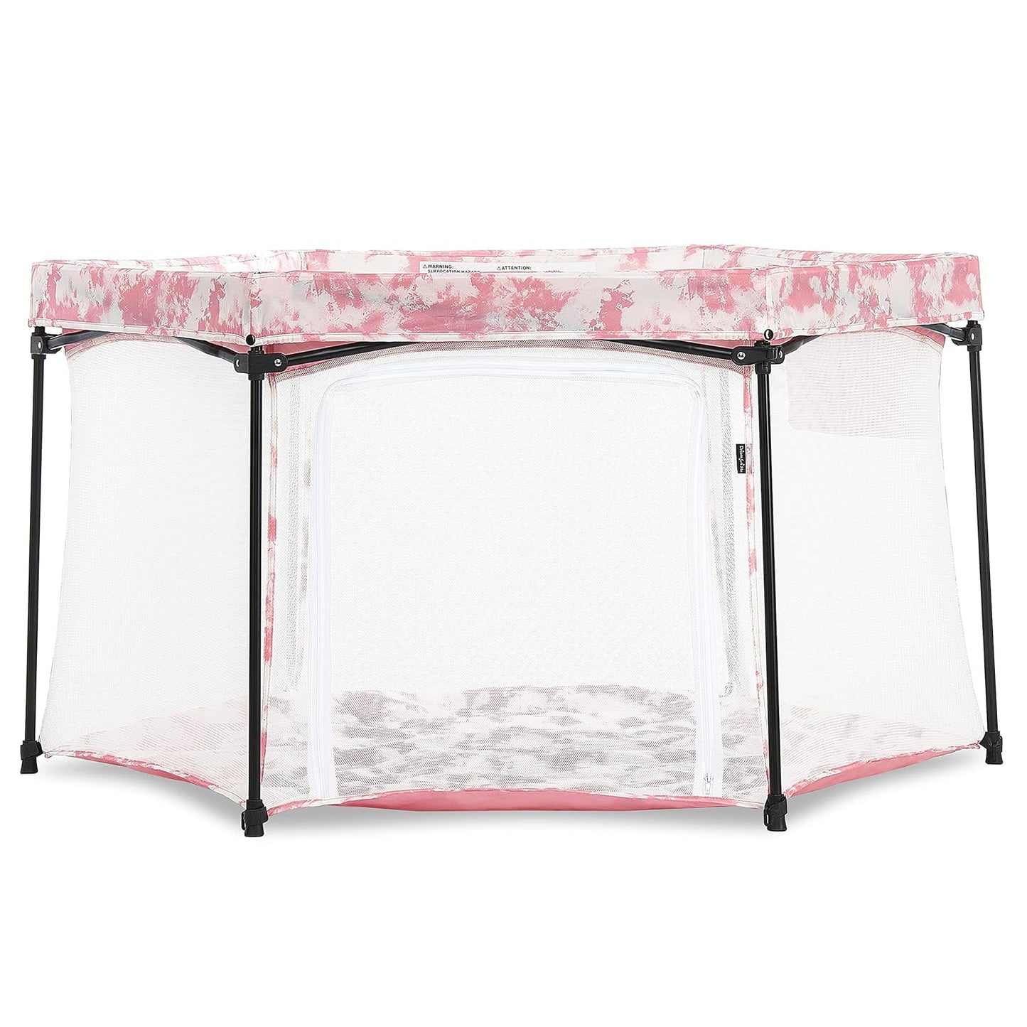 Dream On Me Onyx Baby Playpen, Zipper Access Door, Breathable Mesh Sides, Soft Comfortable Mattress Padded Floor, Easy Fold Design with Travel Carry Bag, Compact Easy to Fold Design - Sky Blue