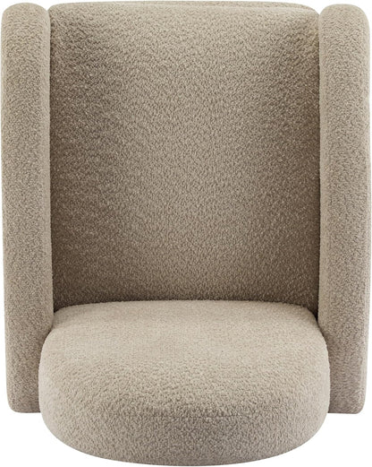 GDFStudio Swivel Glider Recliner Chair Nursery Rocker Recliner Chair with Boucle Upholstered High Back Single Seat Sofa Chair with Deep Seat Manual Nursing Reclining for Living Room, Light Green