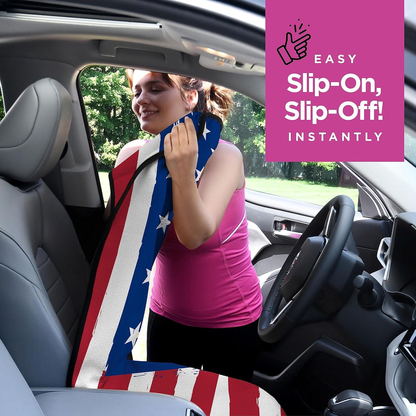 lebogner Car Seat Towel Cover for Post Gym Workout, Running, Swimming, and Hiking, 2 Pack Universal Fit Anti-Slip Waterproof Sweating Bucket Seat Protector for Cars, SUVs and Trucks, Black