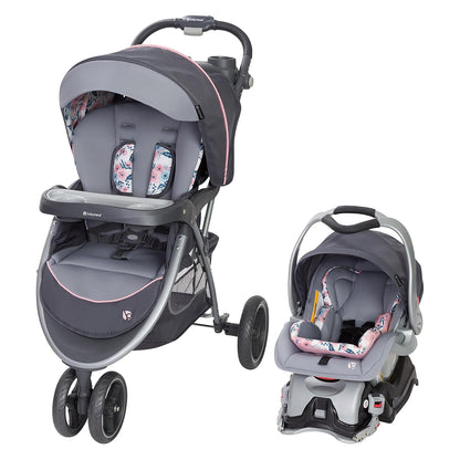 Baby Trend EZ Ride 35 Travel System, Stroller and Infant Car Seat Combo, Doodle Dots - Lightweight and Foldable Compact Design with One Hand Fold and Adjustable Handle