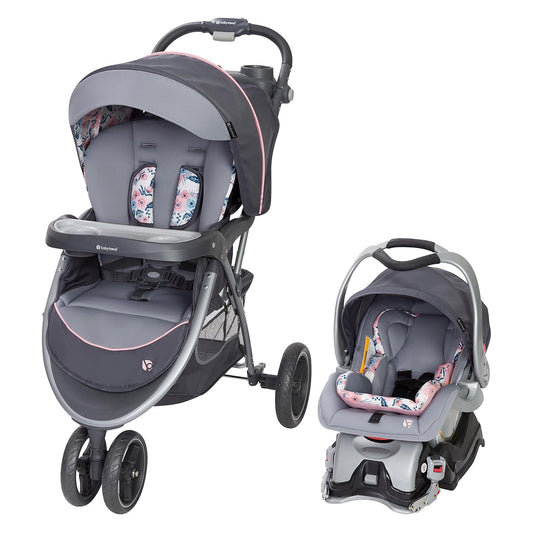 Baby Trend EZ Ride 35 Travel System, Stroller and Infant Car Seat Combo, Doodle Dots - Lightweight and Foldable Compact Design with One Hand Fold and Adjustable Handle