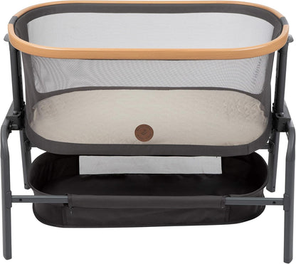 Maxi-Cosi Iora Baby Bassinets Bedside Sleeper, Portable Bassinet, Infant Bedside Sleeper Crib, Height Adjustable, Breathable Mesh, Large Storage Basket, Truffle