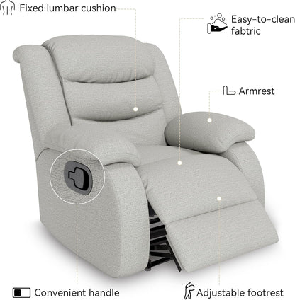 Power Swivel Rocker Recliner,Fabric Glider Recliner Nursery Chair,Small Rocking Chair,Single Reclining Sofa with Lumbar Support,USB&Type-C Ports,Living Room Home Threater Seat, Flint Grey