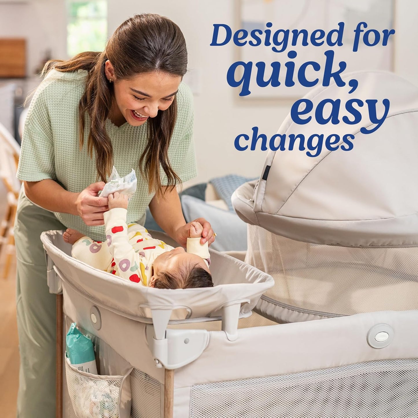 Graco Pack 'n Play Day2Dream Travel Bassinet Playard Features Portable Bassinet Diaper Changer and More (Lo, Lo)