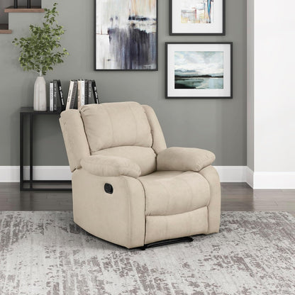 Lexicon Manual Glider Recliner Sofa Chair, Home Theater Seating, Wall Hugger Manual Reclining Nursery Chair for Bedroom/Living Room/Office/Apartment, Grey Chenille