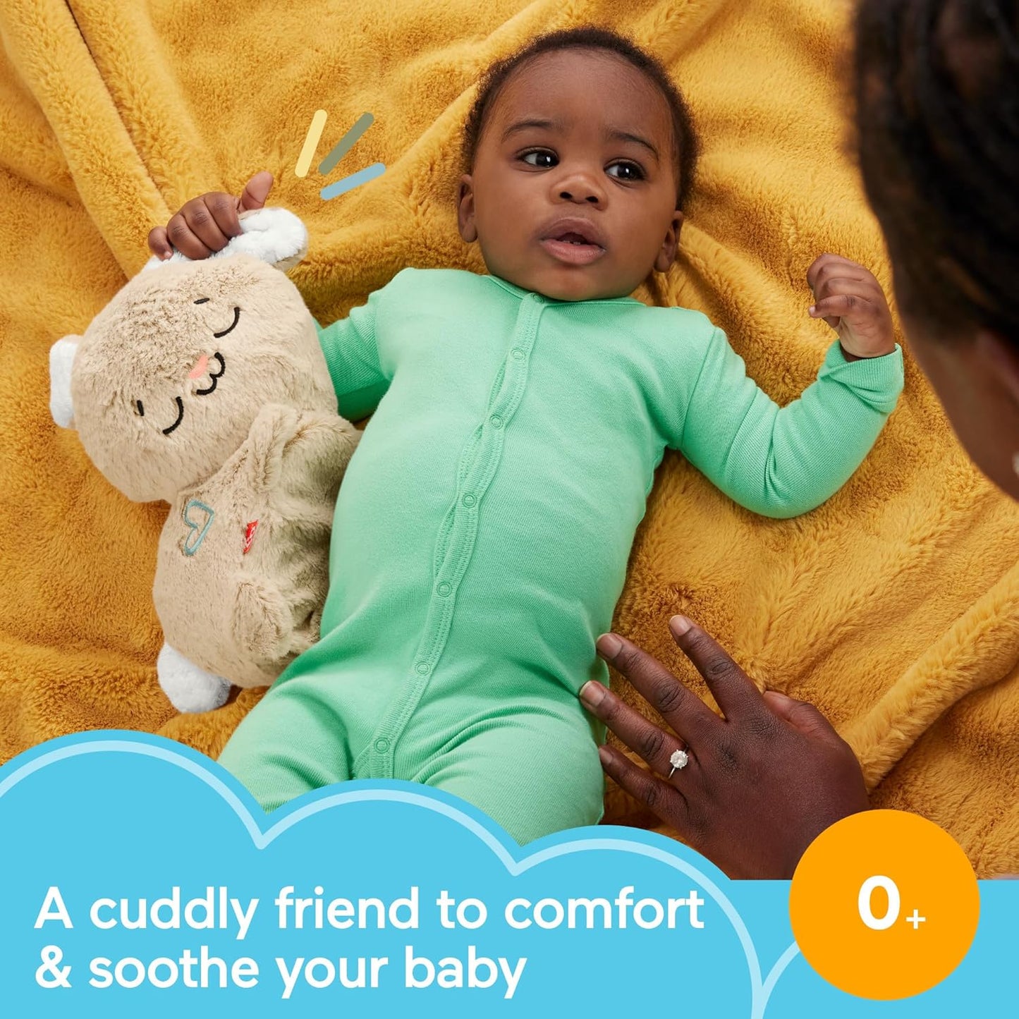 FISHER-PRICE BABY Toy Soothe 'n Snuggle Otter Portable Plush Sound Machine with Music Lights & Breathing Motion for Newborns 0+ Months