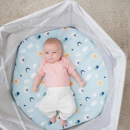 Regalo My Play Baby Portable Bassinet with UPF 50+ Canopy & Mosquito Net, Foldable Travel Bassinet & Playpen, Lightweight Indoor Outdoor Baby Lounger, Mesh Sides, Toys & Padded Base, Newborn to 15 lbs