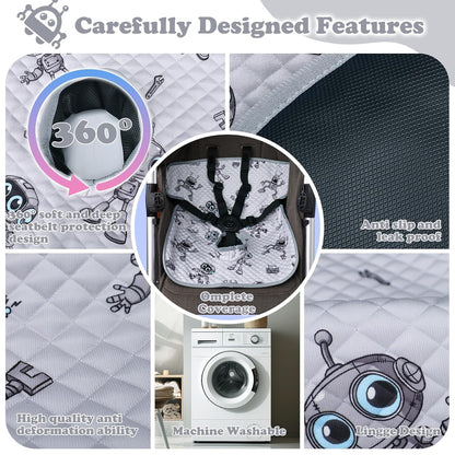 Babenest Car Seat Potty Protector Cover -Waterproof Carseat Training Liner for Baby &Toddler Shower Gift, Dry Piddle Pee Pad with Fun Designs for Strollers & Infant Car Seats (2pcs Pink)