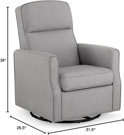 Delta Children Blair Slim Nursery Glider Swivel Rocker Chair, Charcoal