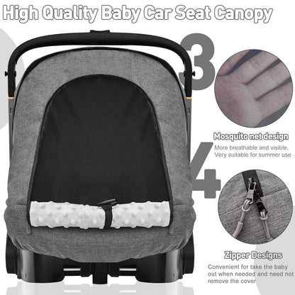 Waterproof Baby Car Seat Cover Compatible with Doona Car Seat and Stroller,Patented Windproof Car Seat Canopy for Girls, Keeps Babies Warm and Coz(Pink)