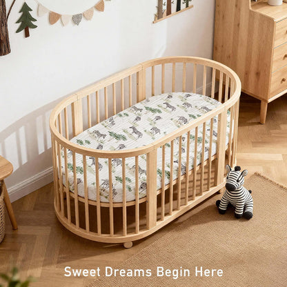 Muslin Bassinet Fitted Sheets 2 Pack, Soft Breathable Cotton Baby Bassinet Mattress Sheet Set, 360° Elastic Snug Fit, Universal for Oval, Rectangle & Hourglass Cradle, Unisex Baby Bedding (Cute Cars)