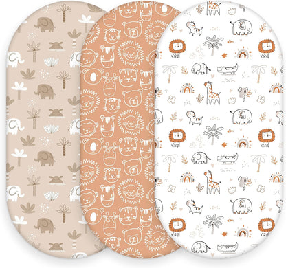 Baby Bedside Bassinet Sheets Girl, 33”x20” Compatible with Baby Delight Dream On Me & Most Rectangle Bedside Sleeper Bassinet Mattress, Super Soft Microfiber Pink Butterfly Flower