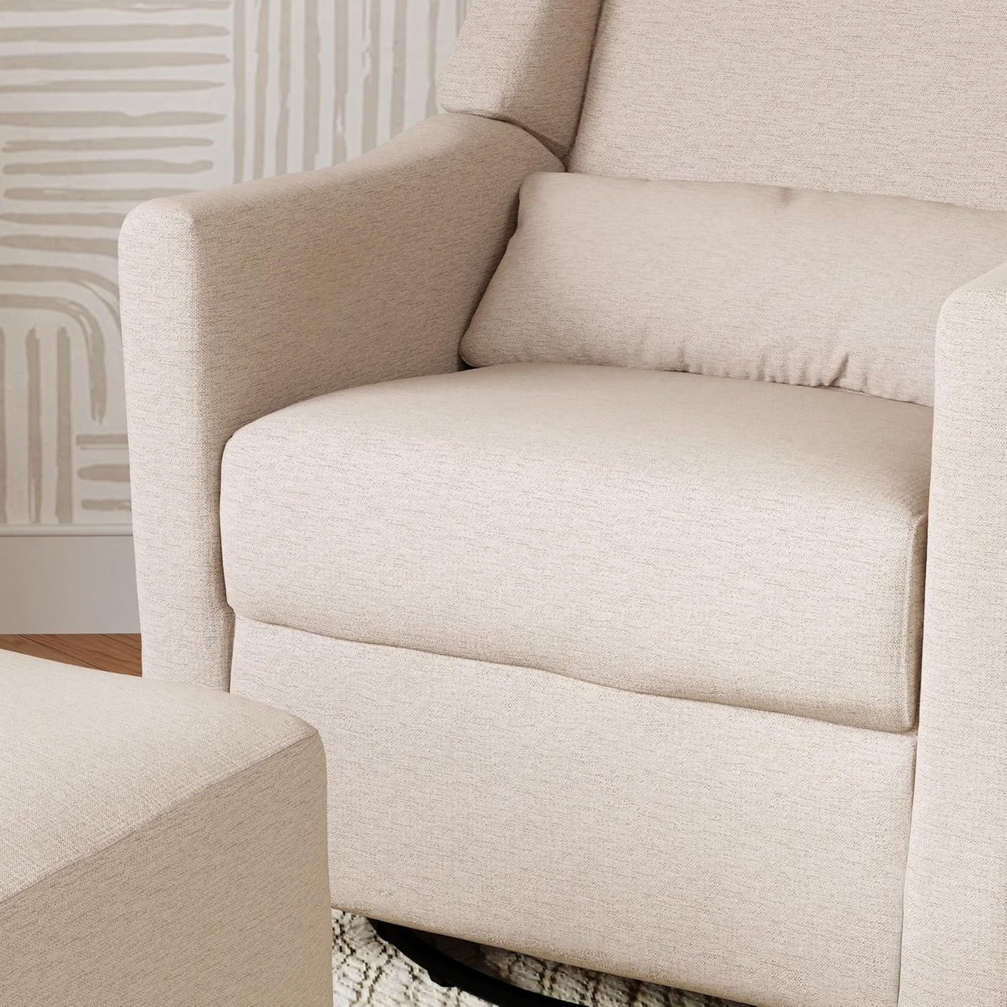 Kiwi Glider Recliner w/Electronic Control and USB | in Almond Teddy Loop w/Light Wood Base, Greenguard Gold Certified