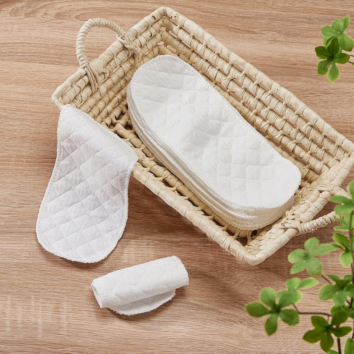 10PCS Three-Layers Cotton Diaper Reusable Solid Casual Infant Baby Cloth Diaper Covers Nappy Liners Insert (Three Layers - S, 30x11cm / 11.81x4.33in)