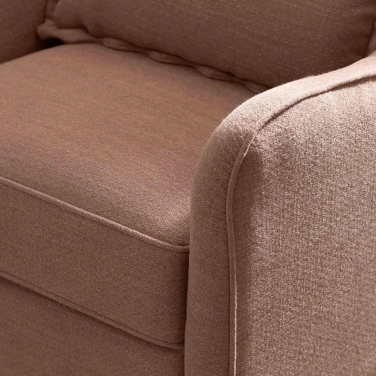 Namesake Devon Recliner and Swivel Glider in Performance Dusty Rose Eco-Basketweave, GREENGUARD Gold and CertiPUR-US® Certified