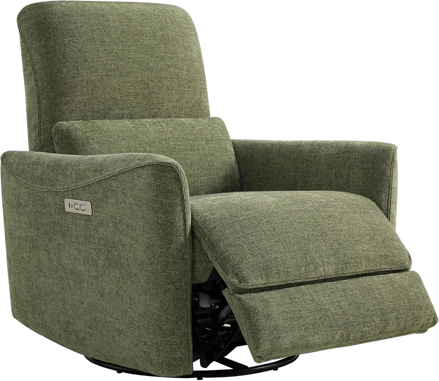 CHITA Power Recliner Chair Swivel Glider, FSC Certified Upholstered Living Room Nursery Reclining Sofa Chair with Lumbar Support, Linen
