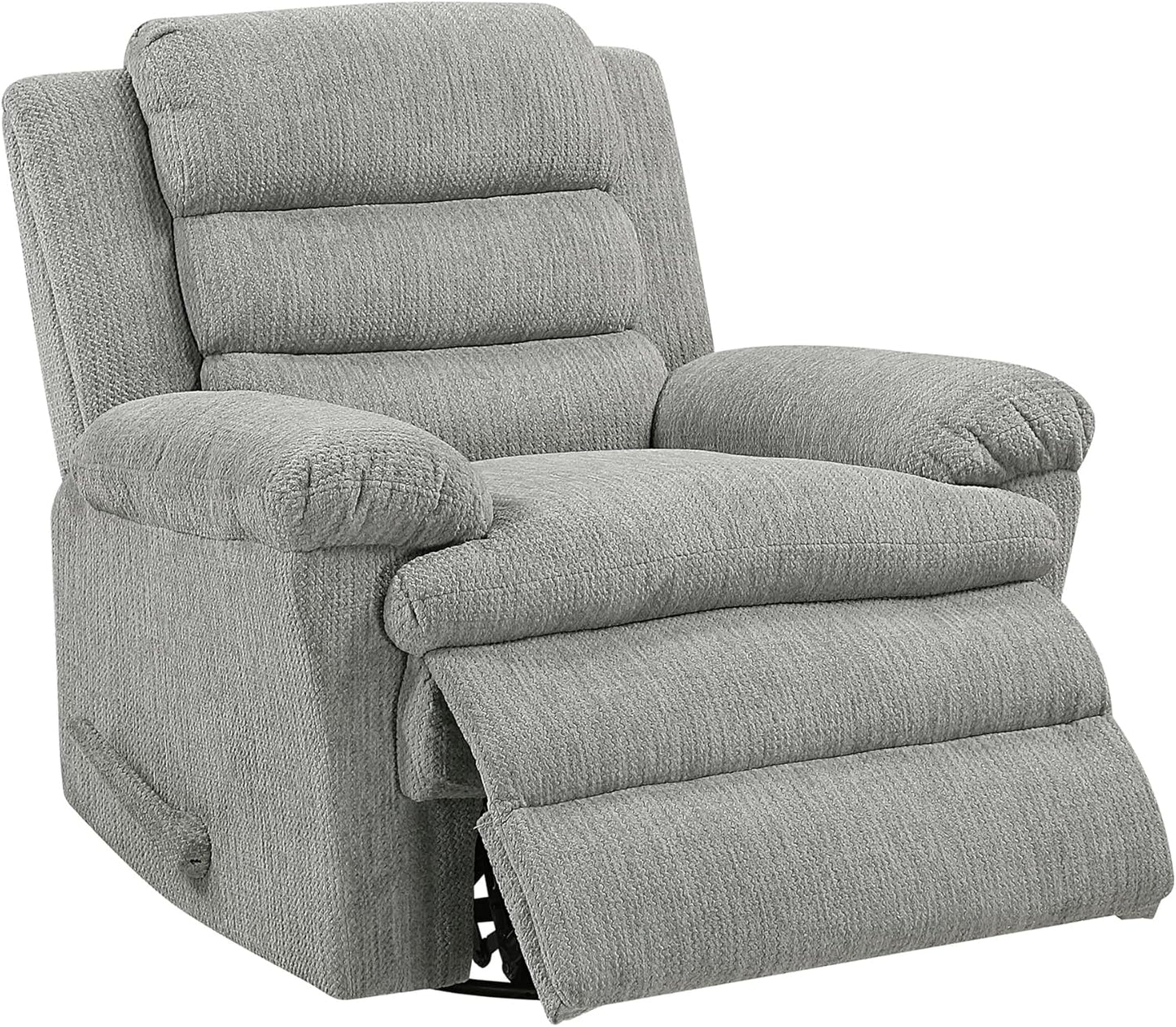 Lexicon Swivel Glider Reclining Chair, Textured Microfiber Manual Recliner, Comfy Nursery Glider Recliner, Swivel Reclining Chair for Living Room/Office/Bedroom/Apartment, Beige