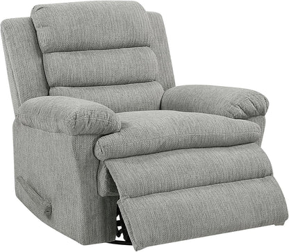 Lexicon Swivel Glider Reclining Chair, Textured Microfiber Manual Recliner, Comfy Nursery Glider Recliner, Swivel Reclining Chair for Living Room/Office/Bedroom/Apartment, Beige