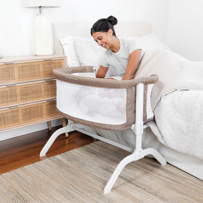 Baby Delight Beside Me Serenity Bassinet | Lightweight Bedside Sleeper & Baby Bassinet | 7-Position Height Adjustment | 100% GOTS Certified Organic Cotton Fabric | Organic Sage