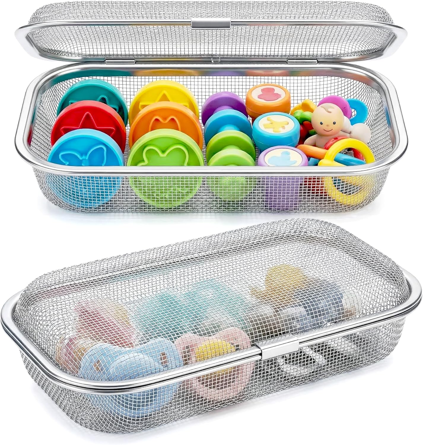 Stainless Steel Dishwasher Basket for Utensils - 18/8 Food-Grade, Custom Fit Size Secure Hold Design Prevents Slipping | Food-Grade Metal & 10-Mesh Drying Tech