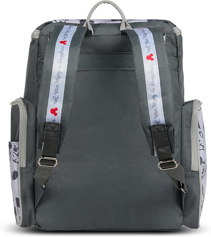 Disney Diaper Bag Backpack with Changing Pad Mickey Mouse – 16” Nylon Baby Bag for Parents, Insulated Bottle Holders, Multiple Storage Pockets