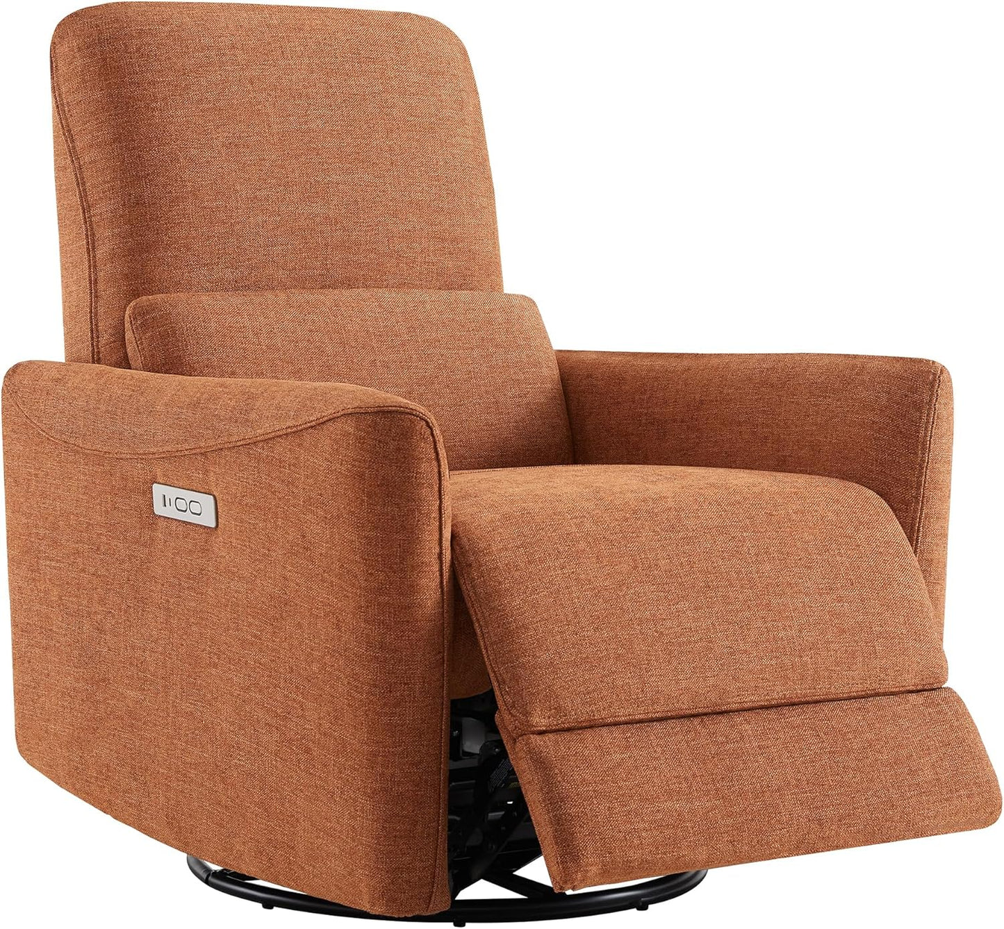 CHITA Power Recliner Chair Swivel Glider, FSC Certified Upholstered Living Room Nursery Reclining Sofa Chair with Lumbar Support, Linen