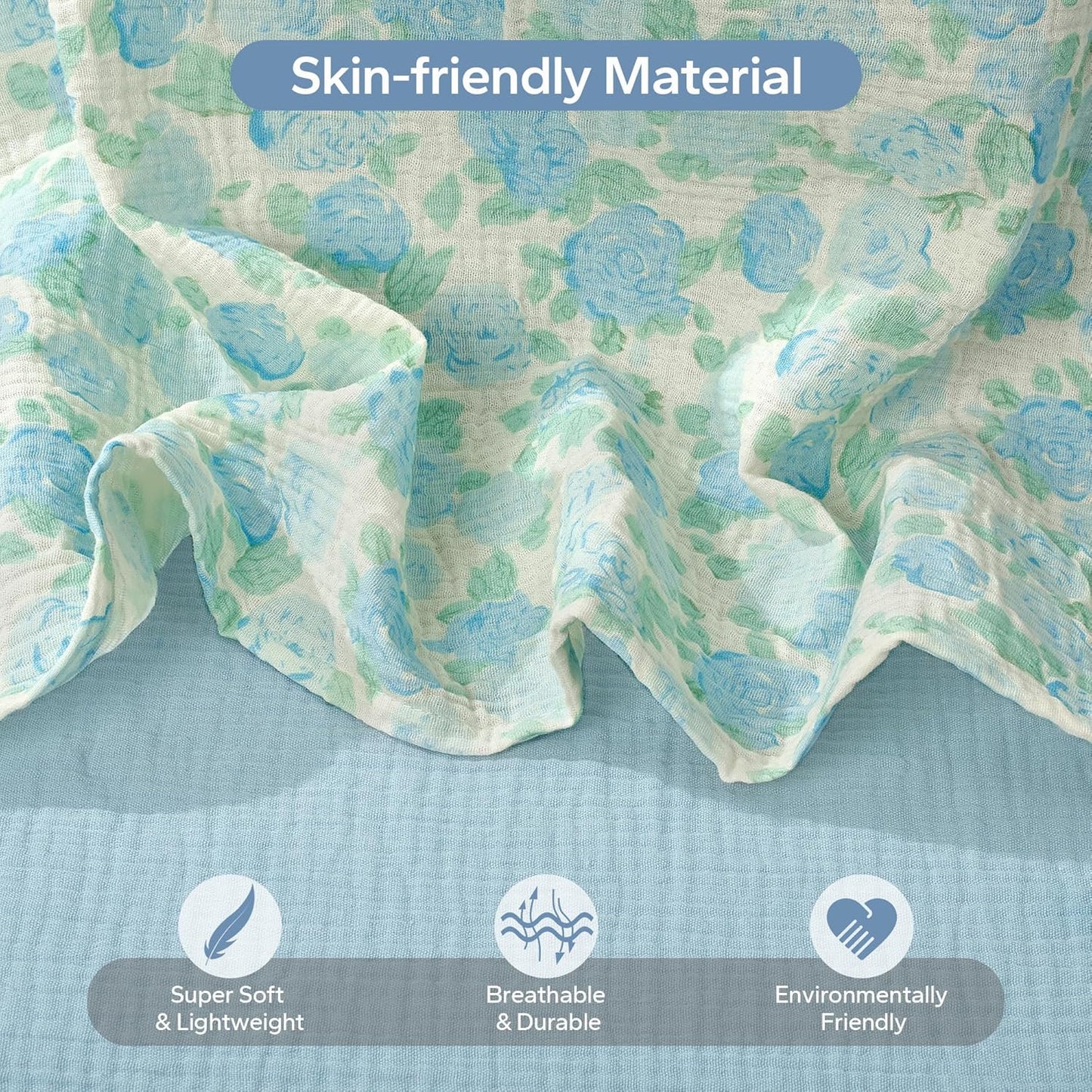 SERAPHY 2-in-1 Muslin Baby Car Seat Cover & Nursing Cover, Soft Lightweight Breastfeeding Cover for Boys and Girls,Breathable Canopy for Infant Carseat & Stroller for Summer—Blueberrie