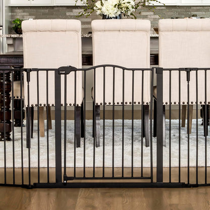 Regalo Safety 192" Super Wide Baby Gate & Play Yard, 2-in-1 Convertible Extra Wide Safety Barrier, Hardware Mounted for Toddlers & Pets, Tested & Safe for 30 Years, American Designed & Owned, White