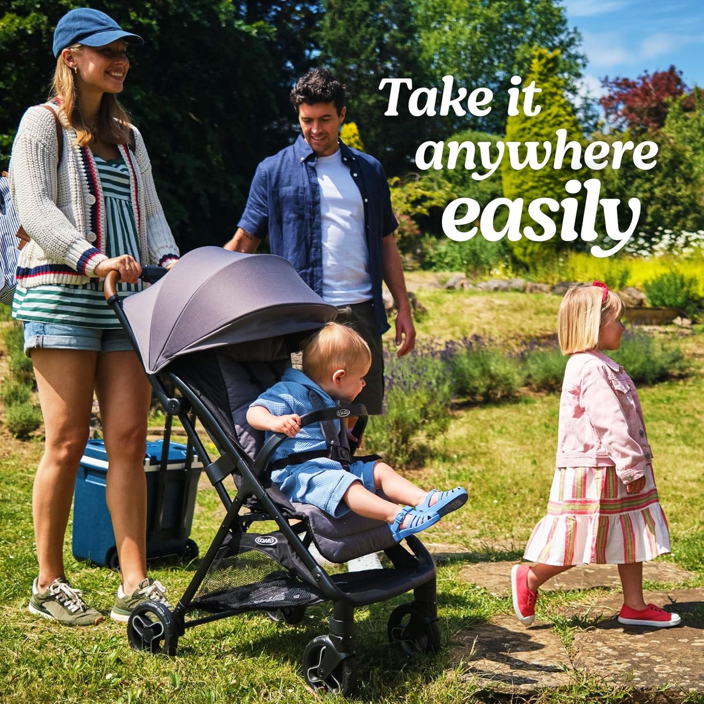 Graco Ready2Jet Compact Stroller – Overhead Friendly Compact Travel Stroller with Automatic Fold, Lilac Mod