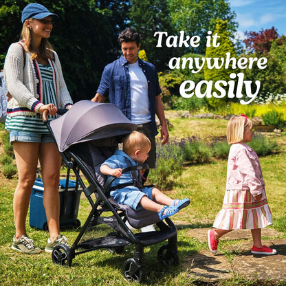 Graco Ready2Jet Compact Stroller – Overhead Friendly Compact Travel Stroller with Automatic Fold, Lilac Mod