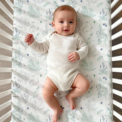 Muslin Bassinet Fitted Sheets 2 Pack, Soft Breathable Cotton Baby Bassinet Mattress Sheet Set, 360° Elastic Snug Fit, Universal for Oval, Rectangle & Hourglass Cradle, Unisex Baby Bedding (Cute Cars)