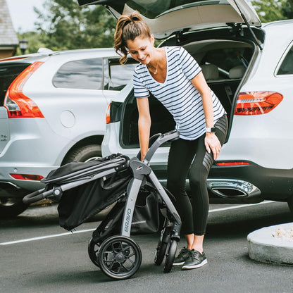 Chicco Bravo LE ClearTex Full-Size Stroller for Babies and Toddlers, UPF-Rated Canopy, GREENGUARD Gold Certified, Lightweight, One-Hand Compact Fold, Pewter/Grey