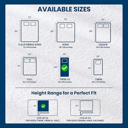 Twin XL Size Mattress Protector Waterproof 2 Pack, Premium 200 GSM Terry Mattress Cover, Soft & Breathable Bed Cover, Fitted Sheet Style Stretchable Deep Pockets 15" by Utopia Bedding (White)