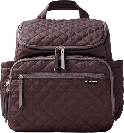Skip Hop Diaper Bag Backpack: Forma, Multi-Function Baby Travel Bag with Changing Pad & Stroller Attachment, Jet Black