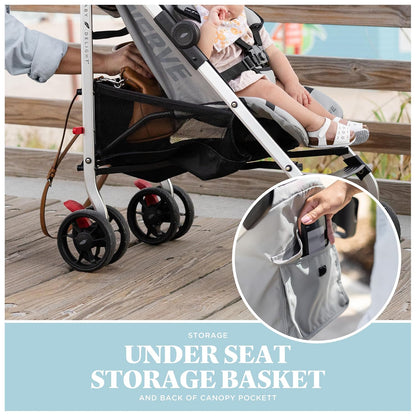 Baby Delight | Swerve Stroller | Lightweight | for Travel & Everyday | Multi-Position Recline | Compact Fold | Extra Storage | Tan