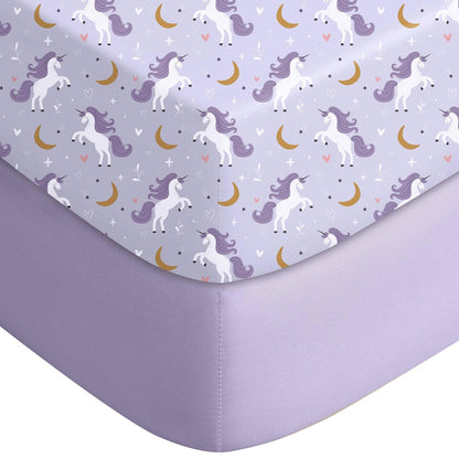 Yoofoss Pack and Play Sheets Fitted, Mini Crib Sheets 2-Pack for Pack N Play Mattress, Stretchy Playard Sheet, Soft and Breathable Green+Giraff