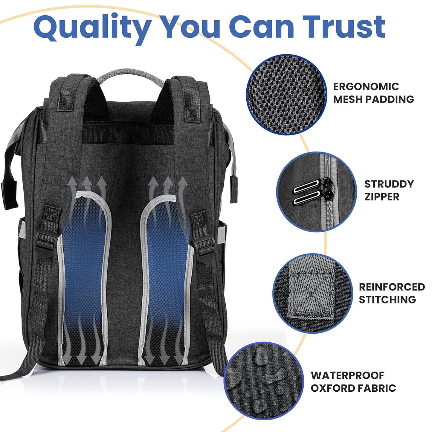 PILLANI Baby Diaper Bag Backpack - Large Waterproof Travel Diaper Bag for Boys & Girls, 16 Organizer Pockets with Changing Pad, Insulated Bottle Pockets & Stroller Straps, Baby Shower Gifts, Dinosaur
