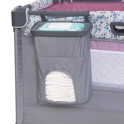 Baby Trend Nursery Den Playard with Snooze Pod and Flip Over Changer, Diamond Sage