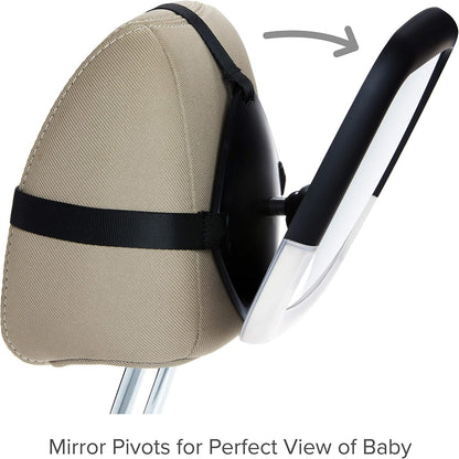 Munchkin Baby Car Mirror for Rear Facing Car Seats, Night Light LED Pivot 360 Baby in-Sight Adjustable Auto Mirror, Black