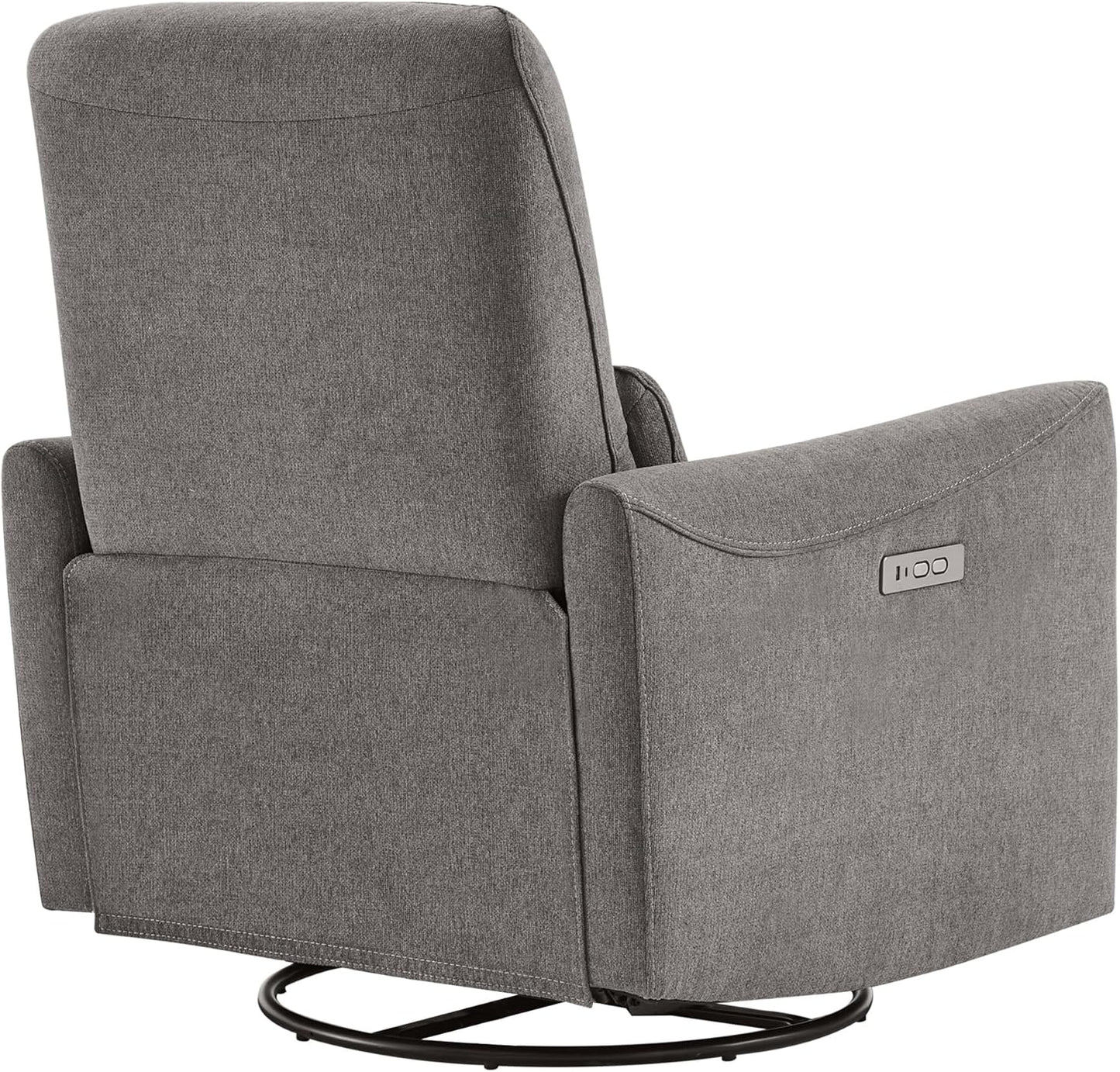 CHITA Power Recliner Chair Swivel Glider, FSC Certified Upholstered Living Room Nursery Reclining Sofa Chair with Lumbar Support, Linen