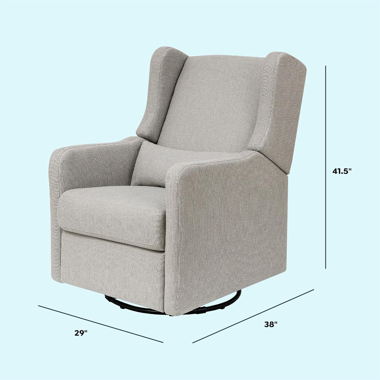 Davinci Carter's Arlo Recliner and Swivel Glider, Water Repellent & Stain Resistant, Greenguard Gold & CertiPUR-US Certified, Performance Forest Green Linen