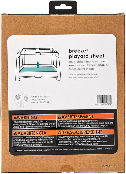 4moms Breeze Playard Sheets, Machine Washable, Soft, Plush, Waterproof Fabric, Grey Beads