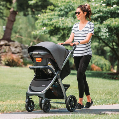 Chicco Bravo LE ClearTex Full-Size Stroller for Babies and Toddlers, UPF-Rated Canopy, GREENGUARD Gold Certified, Lightweight, One-Hand Compact Fold, Pewter/Grey