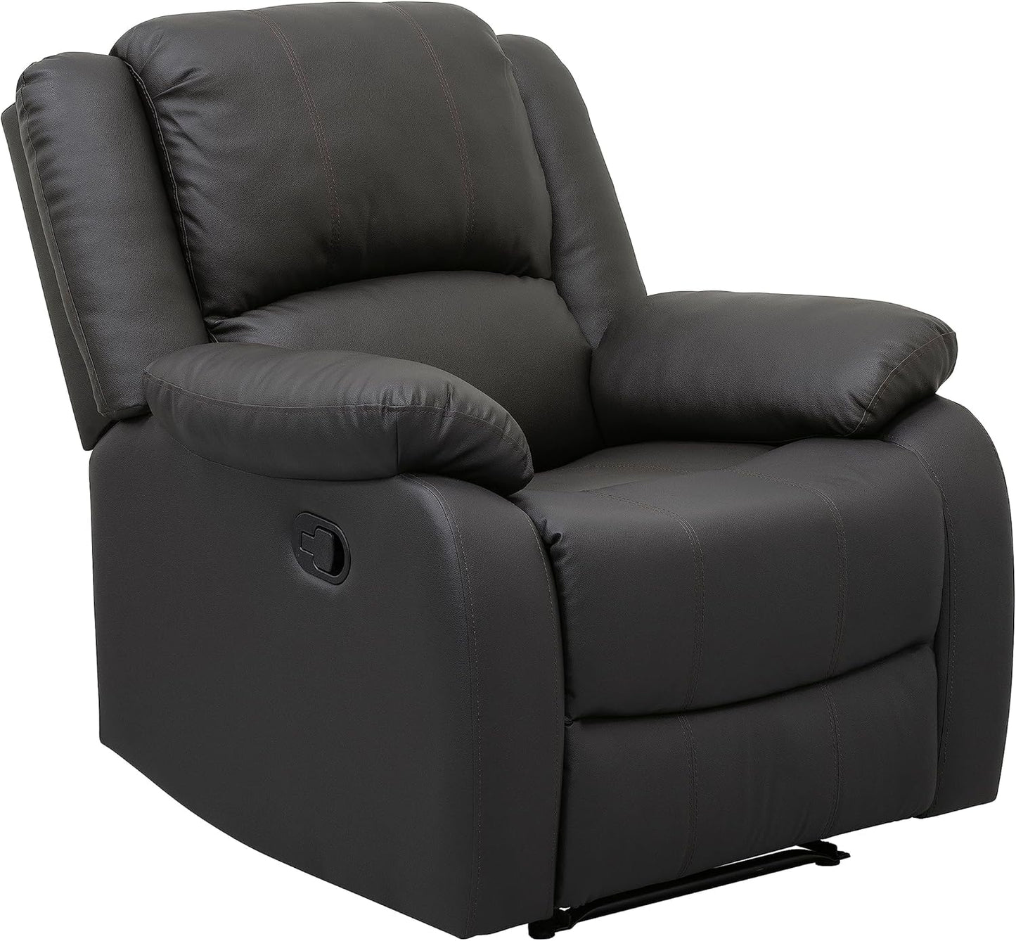 Lexicon Manual Glider Recliner Sofa Chair, Home Theater Seating, Wall Hugger Manual Reclining Nursery Chair for Bedroom/Living Room/Office/Apartment, Grey Chenille