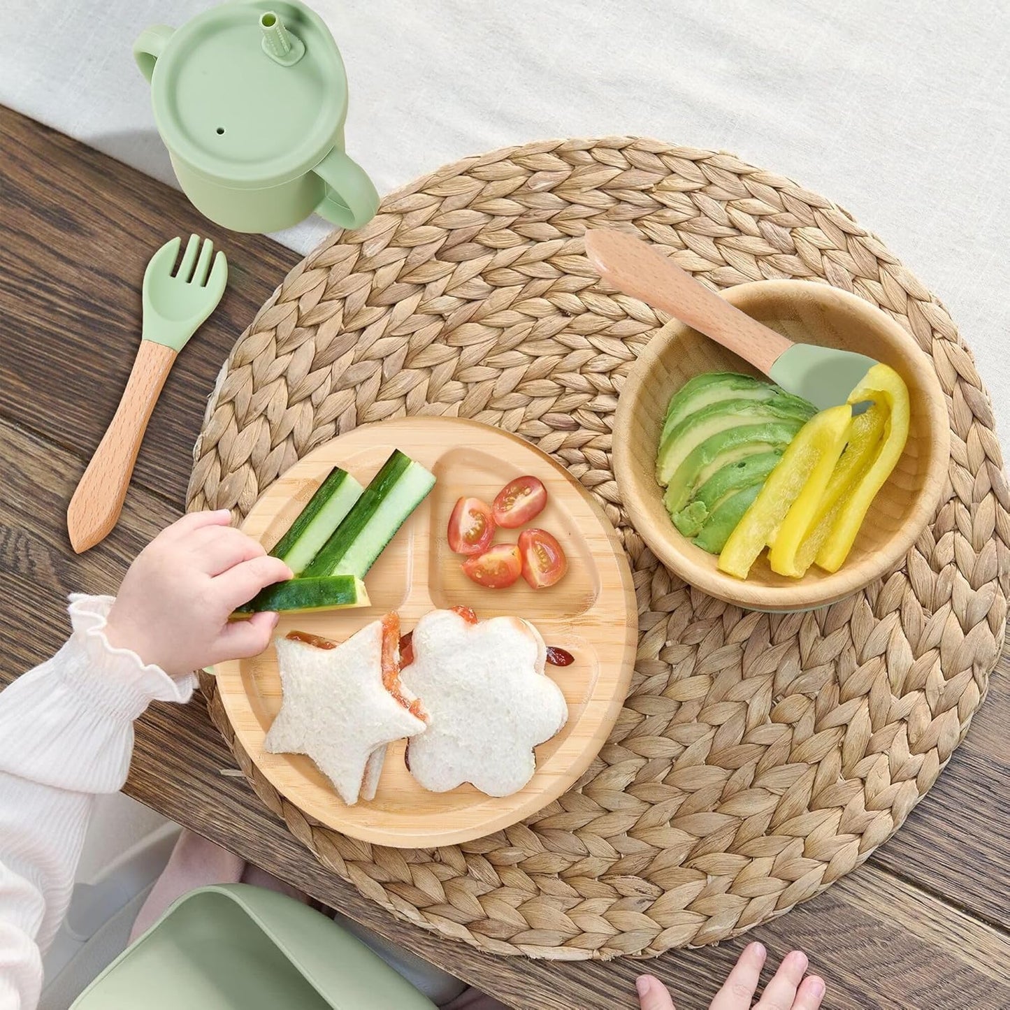 Bamboo Suction Plates for Babies and Bamboo Plates For Kids Baby Feeding and Weaning (Pink)